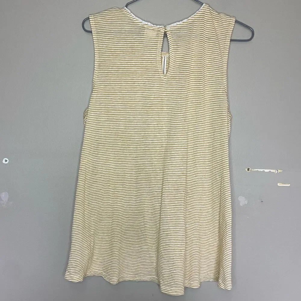 Anthropologie | Akemi & Kin Yellow/White Striped Flowy Tank Top Size Medium - Picture 8 of 8